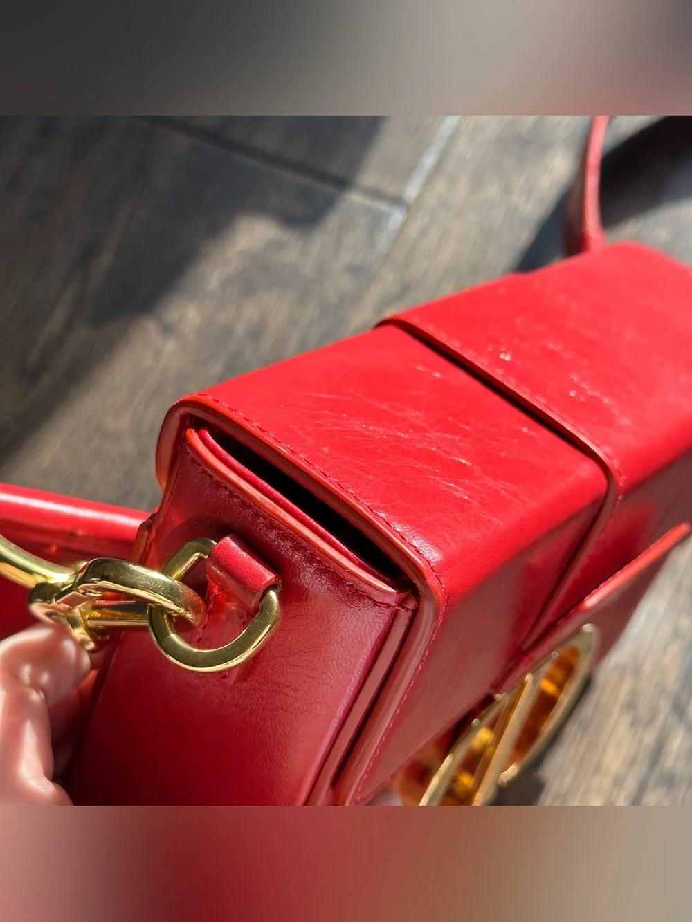 Christian Dior 30 Montaigne Box Shoulder Bag Red Leather - Picture 10 of 15